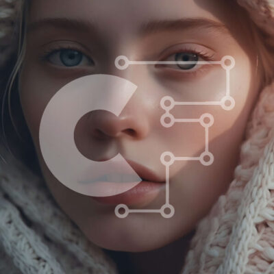 Intra Συλλεκτικό Ξύλινο Παζλ Plywood 4mm - Όμορφο πορτρέτο μιας νεαρής γυναίκας με πλεκτό φούτερ Σε Ξύλινο Κουτί - Διαστάσεις: 10x10 cm – 25 κομμάτια - Image 1