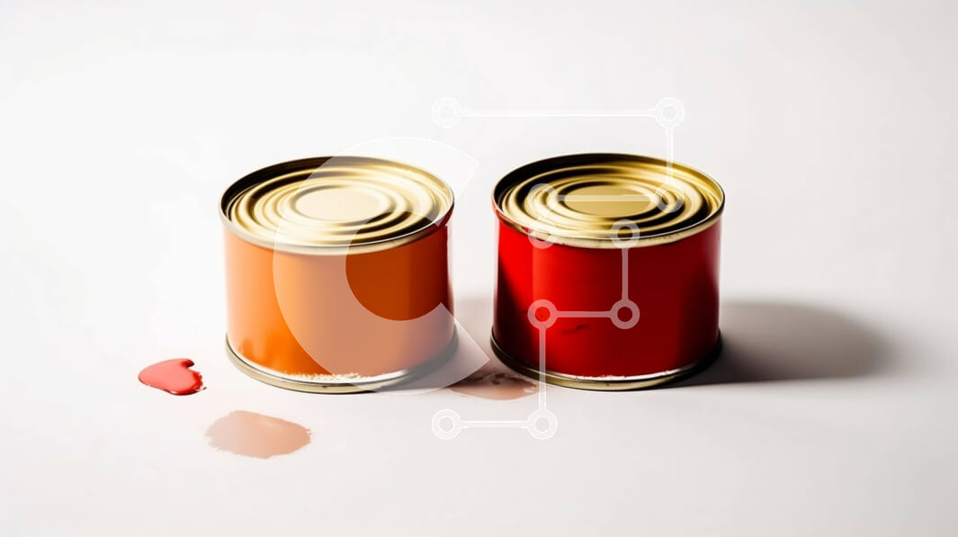 Intra Συλλεκτικό Ξύλινο Παζλ Plywood  4mm - Ζωντανά κουτιά με σάλτσα ντομάτας και μουστάρδα σε λευκή επιφάνεια Σε Ξύλινο Κουτί - Διαστάσεις: 10x10 cm – 25 κομμάτια