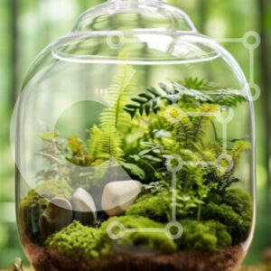 Intra Συλλεκτικό Ξύλινο Παζλ Plywood  4mm – Όμορφο Terrarium με μια λίμνη νερού και φυσικά στοιχεία Σε Ξύλινο Κουτί – Διαστάσεις: 10×10 cm – 25 κομμάτια