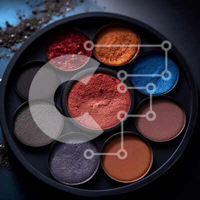 Intra Συλλεκτικό Ξύλινο Παζλ Plywood  4mm - Μαύρη παλέτα μακιγιάζ με διάφορα χρώματα από σκιές ματιών, ρουζ και highlighters Σε Ξύλινο Κουτί - Διαστάσεις: 10x10 cm – 25 κομμάτια - Image 1