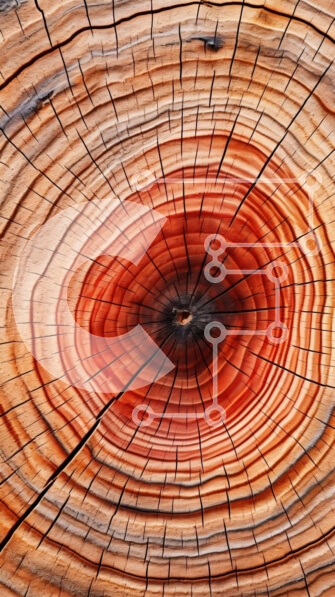 Intra Συλλεκτικό Ξύλινο Παζλ Plywood  4mm - Κοντινό πλάνο κορμού δέντρου με ορατό φλοιό Σε Ξύλινο Κουτί - Διαστάσεις: 10x10 cm – 25 κομμάτια