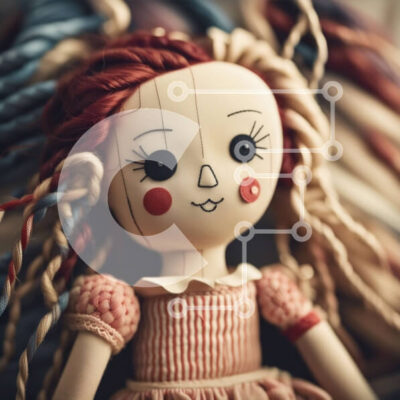 Intra Συλλεκτικό Ξύλινο Παζλ Plywood  4mm - Αξιολάτρευτη κούκλα με κόκκινα μαλλιά και ροζ φόρεμα Σε Ξύλινο Κουτί - Διαστάσεις: 10x10 cm – 25 κομμάτια - Image 1