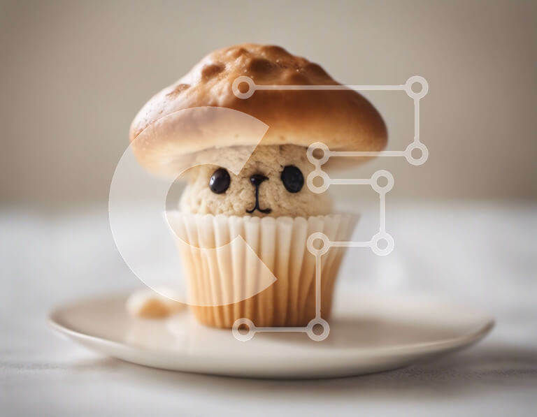 Intra Συλλεκτικό Ξύλινο Παζλ Plywood  4mm - Cupcake Mushroom - Delicious Treat Διακοσμημένο σαν μανιτάρι Σε Ξύλινο Κουτί - Διαστάσεις: 10x10 cm – 25 κομμάτια - Image 1