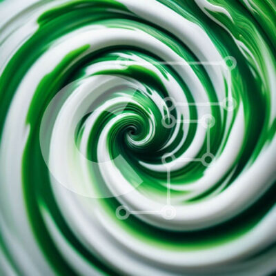 Intra Συλλεκτικό Ξύλινο Παζλ Plywood  4mm - Δελεαστική εικόνα της πράσινης και λευκής καραμέλας στροβιλισμού νήματος Σε Ξύλινο Κουτί - Διαστάσεις: 10x10 cm – 25 κομμάτια - Image 1