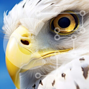 Intra Συλλεκτικό Ξύλινο Παζλ Plywood  4mm - Κοντινό πλάνο του κεφαλιού του αετού Σε Ξύλινο Κουτί - Διαστάσεις: 10x10 cm – 25 κομμάτια