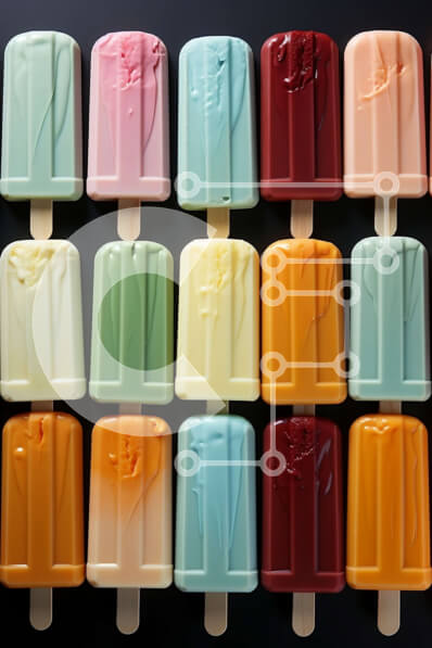 Intra Συλλεκτικό Ξύλινο Παζλ Plywood  4mm - Ζωντανή εικόνα με πολύχρωμα Popsicles σε μαύρο φόντο Σε Ξύλινο Κουτί - Διαστάσεις: 10x10 cm – 25 κομμάτια