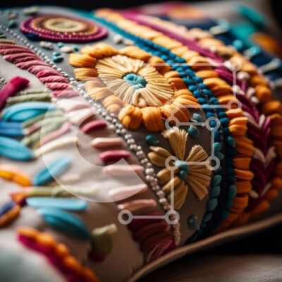 Intra Συλλεκτικό Ξύλινο Παζλ Plywood  4mm - Ζωντανό και εντυπωσιακό διακοσμητικό μαξιλάρι με περίπλοκο κέντημα Σε Ξύλινο Κουτί - Διαστάσεις: 10x10 cm – 25 κομμάτια - Image 1