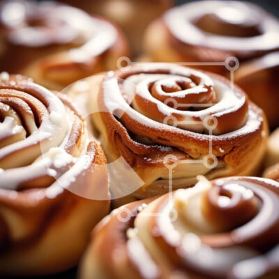 Intra Συλλεκτικό Ξύλινο Παζλ Plywood  4mm - Λαχταριστά ρολά κανέλας με κρέμα τυριού παγωμένο Σε Ξύλινο Κουτί - Διαστάσεις: 10x10 cm – 25 κομμάτια - Image 1