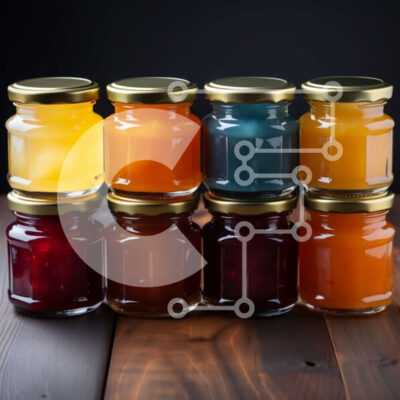 Intra Συλλεκτικό Ξύλινο Παζλ Plywood  4mm - Νόστιμη ποικιλία από μαρμελάδες και ζελέ σε γυάλινα βάζα Σε Ξύλινο Κουτί - Διαστάσεις: 10x10 cm – 25 κομμάτια - Image 1