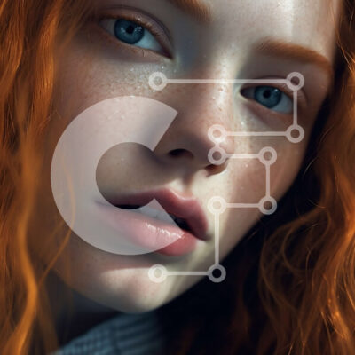 Intra Συλλεκτικό Ξύλινο Παζλ Plywood  4mm - Πορτρέτο ενός ατόμου με κόκκινα μαλλιά και μπλε μάτια Σε Ξύλινο Κουτί - Διαστάσεις: 10x10 cm – 25 κομμάτια - Image 1