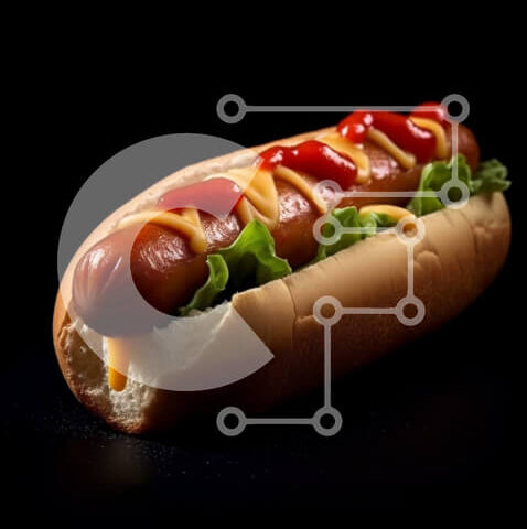 Intra Συλλεκτικό Ξύλινο Παζλ Plywood  4mm - Νόστιμη εικόνα ενός κλασικού χοτ-ντογκ με κέτσαπ και μουστάρδα Σε Ξύλινο Κουτί - Διαστάσεις: 10x10 cm – 25 κομμάτια - Image 1