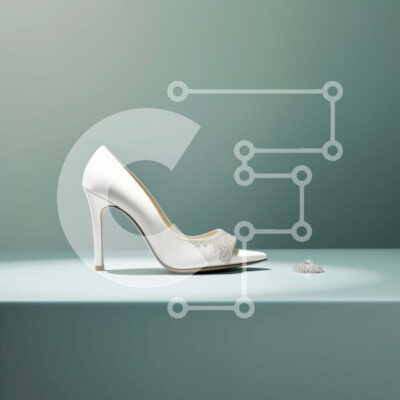 Intra Συλλεκτικό Ξύλινο Παζλ Plywood 4mm - Κομψό λευκό ψηλοτάκουνο παπούτσι με τακούνι στιλέτο και λουράκι στον αστράγαλο Σε Ξύλινο Κουτί - Διαστάσεις: 10x10 cm – 25 κομμάτια - Image 1