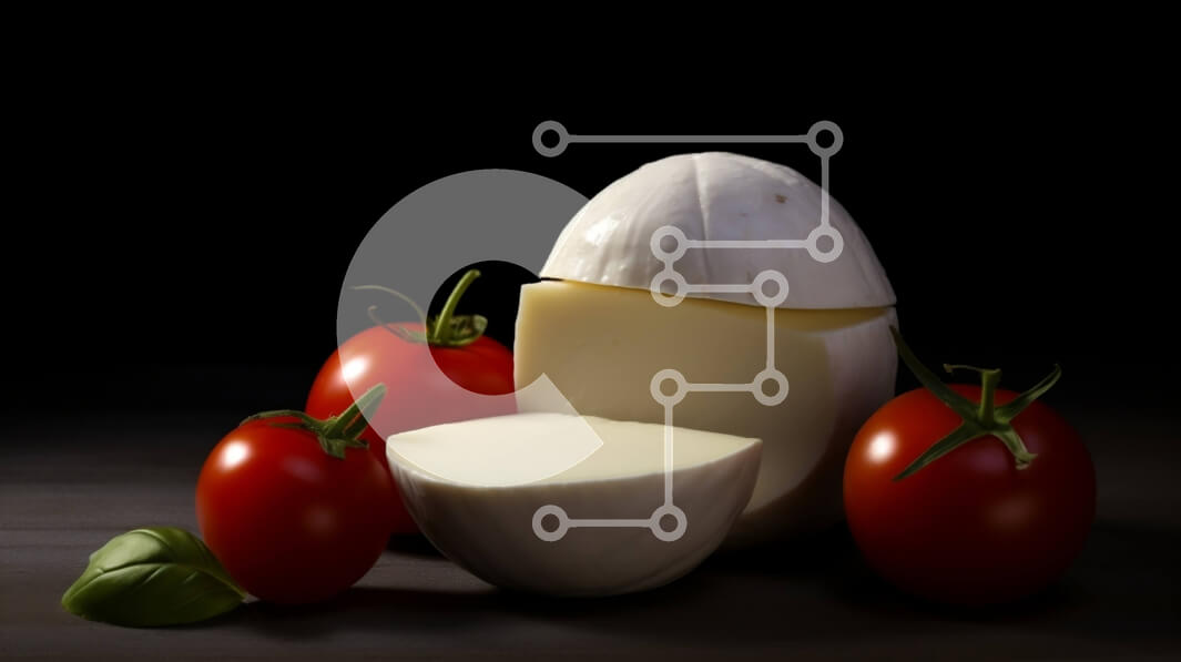 Intra Συλλεκτικό Ξύλινο Παζλ Plywood  4mm - Άνετη εικόνα τυριού και ντομάτας σε ξύλινο τραπέζι Σε Ξύλινο Κουτί - Διαστάσεις: 10x10 cm – 25 κομμάτια