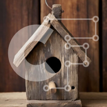 Intra Συλλεκτικό Ξύλινο Παζλ Plywood  4mm - Ρουστίκ Ξύλινο Birdhouse σε υφή ξύλινη επιφάνεια Σε Ξύλινο Κουτί - Διαστάσεις: 10x10 cm – 25 κομμάτια - Image 1