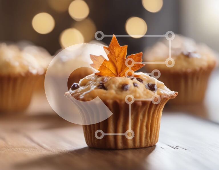 Intra Συλλεκτικό Ξύλινο Παζλ Plywood  4mm - Cupcakes με κάλυμμα από φύλλα σφενδάμου Σε Ξύλινο Κουτί - Διαστάσεις: 10x10 cm – 25 κομμάτια