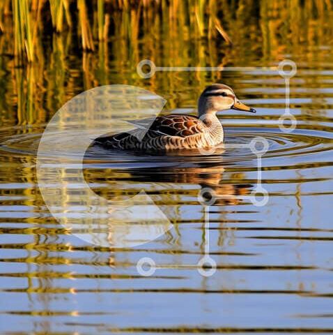 Intra Συλλεκτικό Ξύλινο Παζλ Plywood 4mm - Όμορφη εικόνα από πάπιες που κολυμπούν σε ένα γαλήνιο περιβάλλον Σε Ξύλινο Κουτί - Διαστάσεις: 10x10 cm – 25 κομμάτια - Image 1