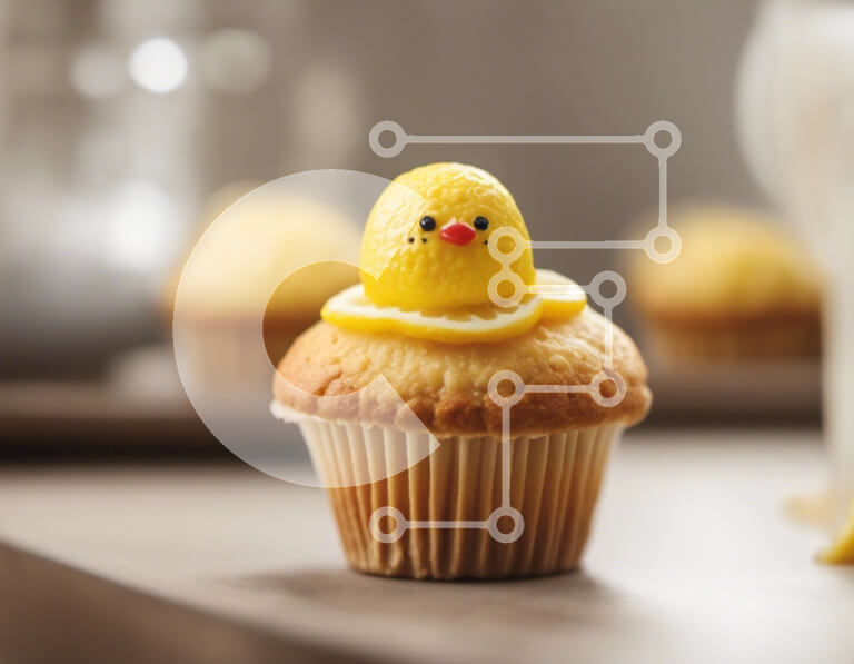 Intra Συλλεκτικό Ξύλινο Παζλ Plywood  4mm - Cupcake με κίτρινο κοτόπουλο διακόσμηση Σε Ξύλινο Κουτί - Διαστάσεις: 10x10 cm – 25 κομμάτια