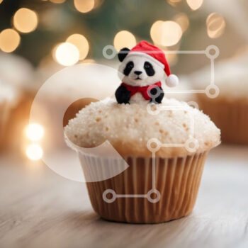 Intra Συλλεκτικό Ξύλινο Παζλ Plywood  4mm - Panda Bear Cupcake Διακόσμηση για Dessert Party Σε Ξύλινο Κουτί - Διαστάσεις: 10x10 cm – 25 κομμάτια - Image 1