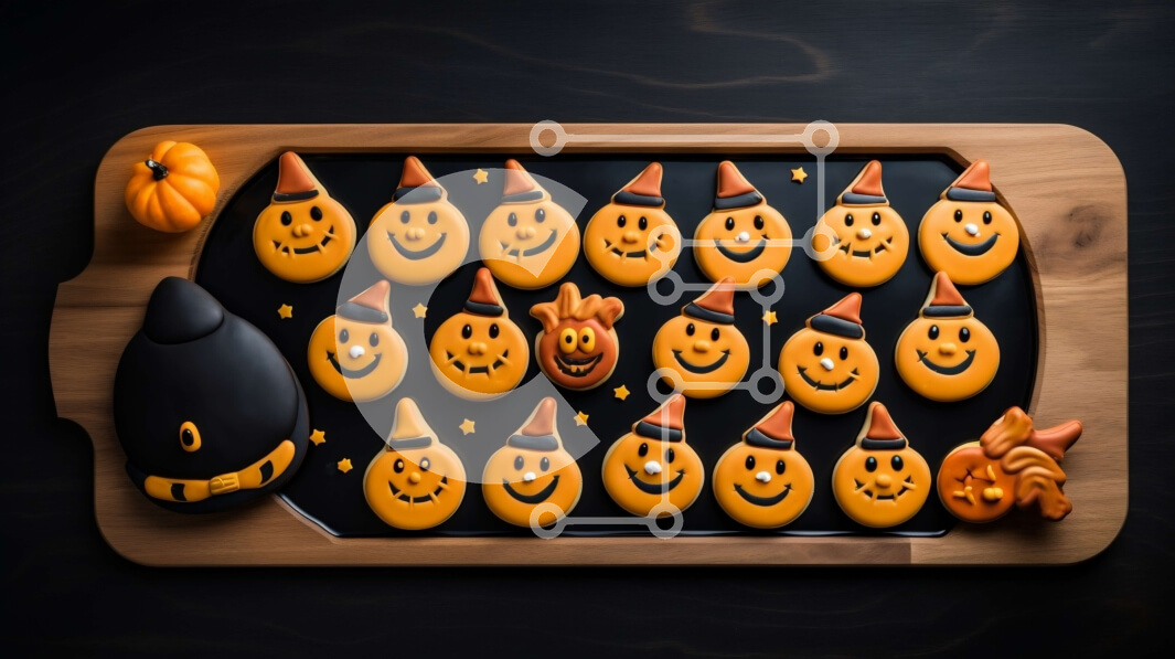 Intra Συλλεκτικό Ξύλινο Παζλ Plywood  4mm - Μπισκότα σε σχήμα κολοκύθας σε ξύλινο ξύλο κοπής Σε Ξύλινο Κουτί - Διαστάσεις: 10x10 cm – 25 κομμάτια