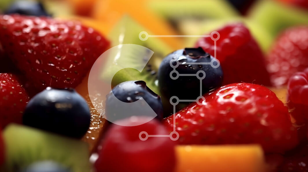 Intra Συλλεκτικό Ξύλινο Παζλ Plywood  4mm - Νόστιμο μπολ με φρέσκα φρούτα με φράουλες, ακτινίδια και βατόμουρα Σε Ξύλινο Κουτί - Διαστάσεις: 10x10 cm – 25 κομμάτια