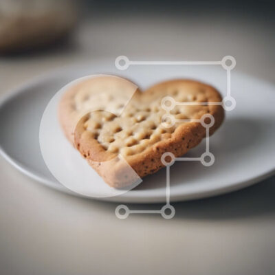 Intra Συλλεκτικό Ξύλινο Παζλ Plywood  4mm - Μπισκότο σε σχήμα καρδιάς σε λευκό πιάτο Σε Ξύλινο Κουτί - Διαστάσεις: 10x10 cm – 25 κομμάτια - Image 1