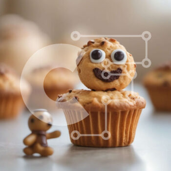 Intra Συλλεκτικό Ξύλινο Παζλ Plywood  4mm - Cupcakes με Πρόσωπα και Googly Eyes Σε Ξύλινο Κουτί - Διαστάσεις: 10x10 cm – 25 κομμάτια - Image 1