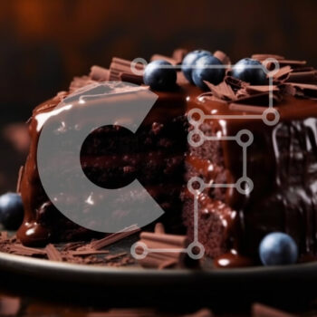 Intra Συλλεκτικό Ξύλινο Παζλ Plywood  4mm - Decadent κέικ σοκολάτας με φρέσκα μούρα στην κορυφή Σε Ξύλινο Κουτί - Διαστάσεις: 10x10 cm – 25 κομμάτια - Image 1