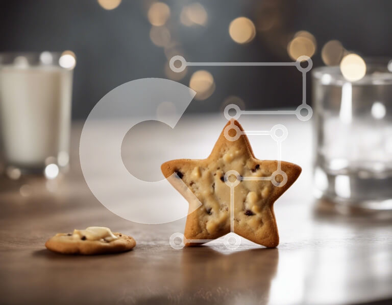 Intra Συλλεκτικό Ξύλινο Παζλ Plywood  4mm - Μπισκότο σε σχήμα αστεριού με γάλα και νερό Σε Ξύλινο Κουτί - Διαστάσεις: 10x10 cm – 25 κομμάτια