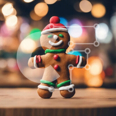 Intra Συλλεκτικό Ξύλινο Παζλ Plywood  4mm - Άνδρας με μελόψωμο σε ξύλινο τραπέζι με θολό φόντο πάρτι Σε Ξύλινο Κουτί - Διαστάσεις: 10x10 cm – 25 κομμάτια - Image 1