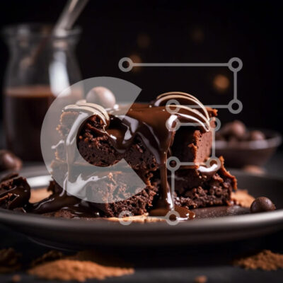 Intra Συλλεκτικό Ξύλινο Παζλ Plywood  4mm - Νόστιμο Brownie με φοντάν σοκολάτας με σάλτσα σοκολάτας Σε Ξύλινο Κουτί - Διαστάσεις: 10x10 cm – 25 κομμάτια - Image 1