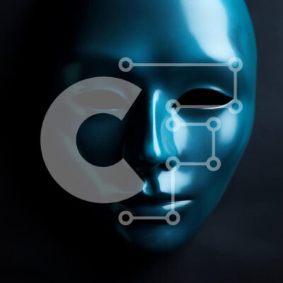 Intra Συλλεκτικό Ξύλινο Παζλ Plywood  4mm - Μπλε μάσκα σε μαύρο φόντο Σε Ξύλινο Κουτί - Διαστάσεις: 10x10 cm – 25 κομμάτια - Image 1