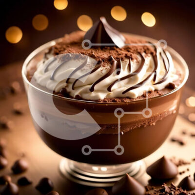 Intra Συλλεκτικό Ξύλινο Παζλ Plywood  4mm - Νόστιμη πουτίγκα σοκολάτας με σαντιγί Σε Ξύλινο Κουτί - Διαστάσεις: 10x10 cm – 25 κομμάτια - Image 1