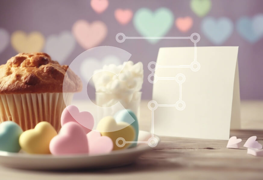 Intra Συλλεκτικό Ξύλινο Παζλ Plywood  4mm - Απολαύσεις για την ημέρα του Αγίου Βαλεντίνου - Muffins, Cupcakes και Καραμέλες Σε Ξύλινο Κουτί - Διαστάσεις: 10x10 cm – 25 κομμάτια