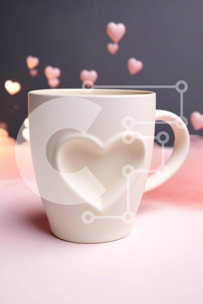 Intra Συλλεκτικό Ξύλινο Παζλ Plywood  4mm - Λευκό φλιτζάνι καφέ με γκραβούρα καρδιάς Σε Ξύλινο Κουτί - Διαστάσεις: 10x10 cm – 25 κομμάτια