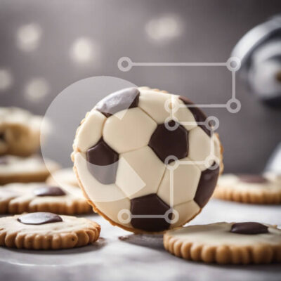 Intra Συλλεκτικό Ξύλινο Παζλ Plywood 4mm - Μπισκότα μπάλας ποδοσφαίρου και άλλα διάφορα μπισκότα Σε Ξύλινο Κουτί - Διαστάσεις: 10x10 cm – 25 κομμάτια - Image 1