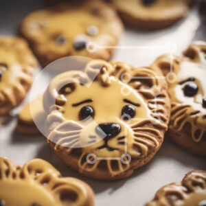 Intra Συλλεκτικό Ξύλινο Παζλ Plywood  4mm - Lion Cookies για εκδήλωση ή πάρτι Σε Ξύλινο Κουτί - Διαστάσεις: 10x10 cm – 25 κομμάτια