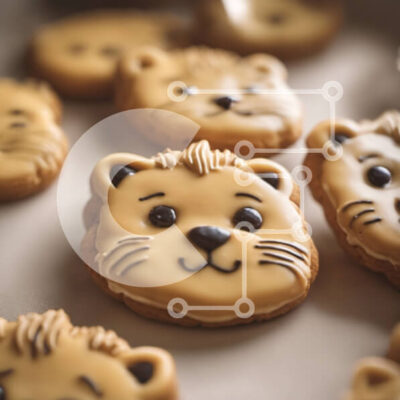 Intra Συλλεκτικό Ξύλινο Παζλ Plywood 4mm - Μπισκότα με πρόσωπο λιονταριού σε δίσκο Σε Ξύλινο Κουτί - Διαστάσεις: 10x10 cm – 25 κομμάτια - Image 1