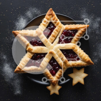 Intra Συλλεκτικό Ξύλινο Παζλ Plywood  4mm - Star Pastry με γέμιση Cranberry για εορταστικές γιορτές Σε Ξύλινο Κουτί - Διαστάσεις: 10x10 cm – 25 κομμάτια - Image 1