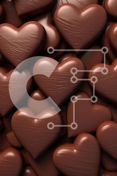 Intra Συλλεκτικό Ξύλινο Παζλ Plywood  4mm - Σωρός από σοκολατένιες καρδιές για την ημέρα του Αγίου Βαλεντίνου Σε Ξύλινο Κουτί - Διαστάσεις: 10x10 cm – 25 κομμάτια