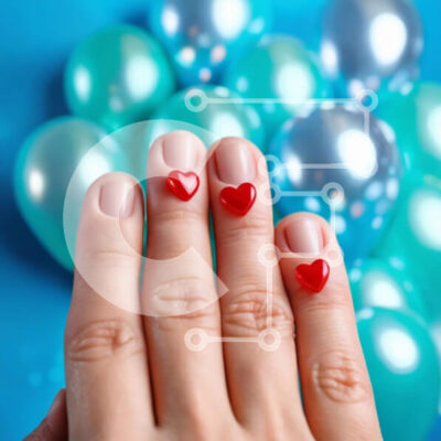 Intra Συλλεκτικό Ξύλινο Παζλ Plywood  4mm - Εορταστικό γυναικείο χέρι με νύχια σε σχήμα καρδιάς Σε Ξύλινο Κουτί - Διαστάσεις: 10x10 cm – 25 κομμάτια - Image 1