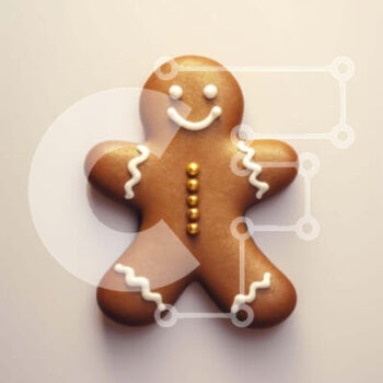 Intra Συλλεκτικό Ξύλινο Παζλ Plywood  4mm - Gingerbread Man με White Frosting και Gold Sprinkles Σε Ξύλινο Κουτί - Διαστάσεις: 10x10 cm – 25 κομμάτια - Image 1