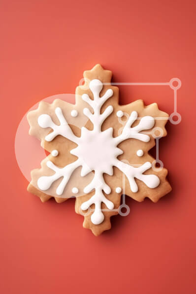 Intra Συλλεκτικό Ξύλινο Παζλ Plywood  4mm - Μπισκότο σε σχήμα νιφάδας χιονιού σε πορτοκαλί φόντο Σε Ξύλινο Κουτί - Διαστάσεις: 10x10 cm – 25 κομμάτια