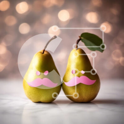 Intra Συλλεκτικό Ξύλινο Παζλ Plywood 4mm - Πράσινα αχλάδια με ροζ μουστάκια Σε Ξύλινο Κουτί - Διαστάσεις: 10x10 cm – 25 κομμάτια - Image 1