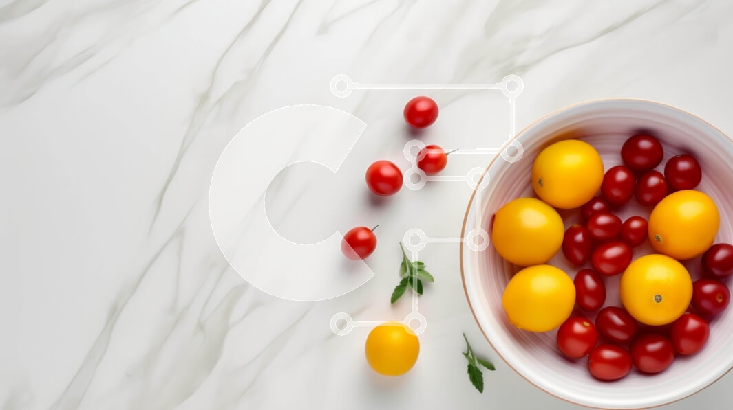 Intra Συλλεκτικό Ξύλινο Παζλ Plywood  4mm - Μπολ με ντομάτες με φρέσκα φύλλα μέντας σε μαρμάρινο τραπέζι Σε Ξύλινο Κουτί - Διαστάσεις: 10x10 cm – 25 κομμάτια