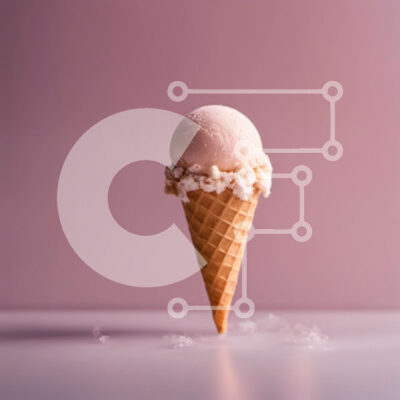 Intra Συλλεκτικό Ξύλινο Παζλ Plywood  4mm - Ροζ παγωτό χωνάκι βάφλα με χιόνι Σε Ξύλινο Κουτί - Διαστάσεις: 10x10 cm – 25 κομμάτια - Image 1