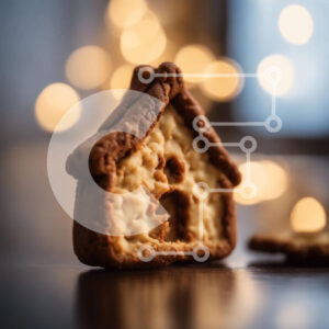 Intra Συλλεκτικό Ξύλινο Παζλ Plywood  4mm - Μπισκότο με μελόψωμο σε ένα εορταστικό τραπέζι Σε Ξύλινο Κουτί - Διαστάσεις: 10x10 cm – 25 κομμάτια