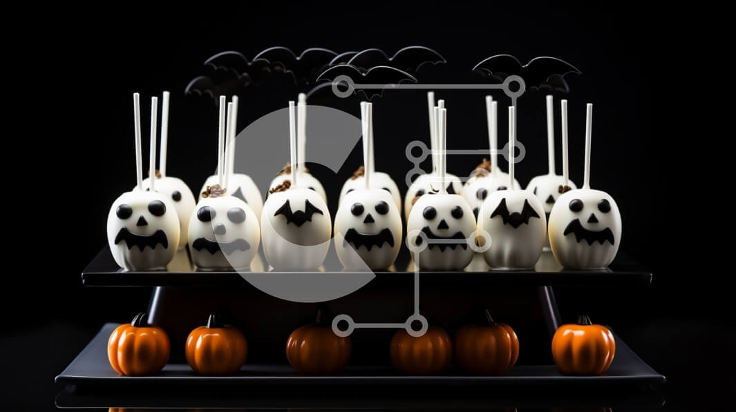 Intra Συλλεκτικό Ξύλινο Παζλ Plywood  4mm - Cake Pops με θέμα το Halloween με σχέδια κολοκύθας και νυχτερίδας Σε Ξύλινο Κουτί - Διαστάσεις: 10x10 cm – 25 κομμάτια