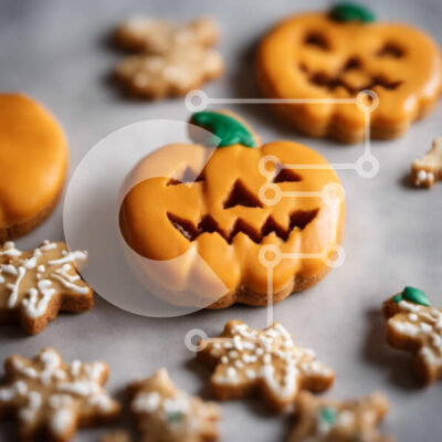 Intra Συλλεκτικό Ξύλινο Παζλ Plywood  4mm - Διακοσμημένα μπισκότα για τον εορτασμό του Halloween Σε Ξύλινο Κουτί - Διαστάσεις: 10x10 cm – 25 κομμάτια - Image 1