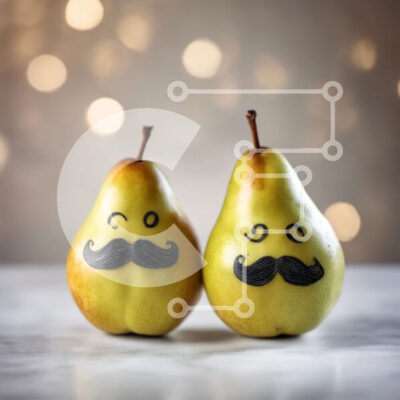 Intra Συλλεκτικό Ξύλινο Παζλ Plywood  4mm - Δύο αχλάδια μουστακιού σε ένα διακοσμημένο τραπέζι Σε Ξύλινο Κουτί - Διαστάσεις: 10x10 cm – 25 κομμάτια - Image 1