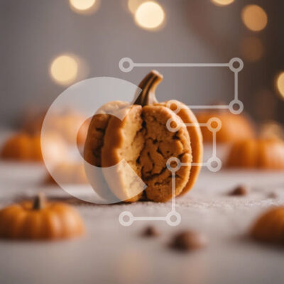 Intra Συλλεκτικό Ξύλινο Παζλ Plywood 4mm - Μπισκότο κολοκύθας σε ένα εορταστικό τραπέζι Σε Ξύλινο Κουτί - Διαστάσεις: 10x10 cm – 25 κομμάτια - Image 1